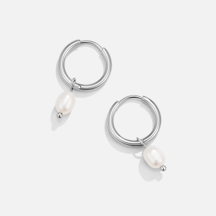 Pendientes de Aro de Plata con Perla de Agua Dulce