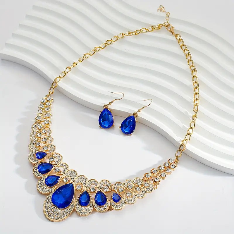 Conjunto de Joyería de Oro Maevina Zafiros