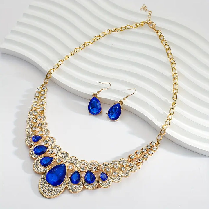 Conjunto de Joyería de Oro Maevina Zafiros