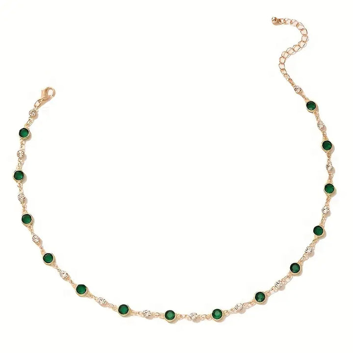 Collar con Colgante de Cristal Verde Esmeralda