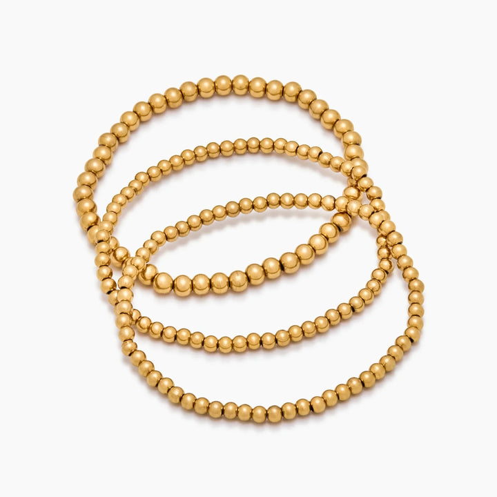 Pulsera Apilada de Perlas Doradas 433