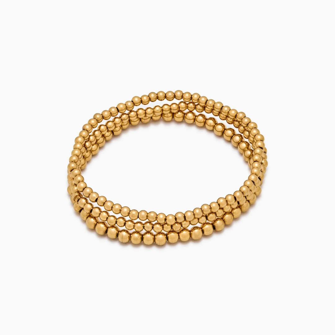 Pulsera Apilada de Perlas Doradas 433