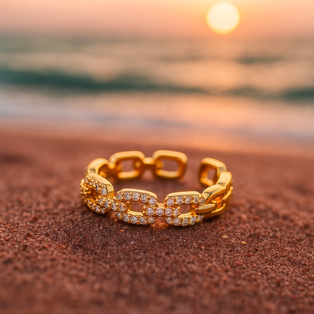 Sophia | Anillo Dorado con Circonita