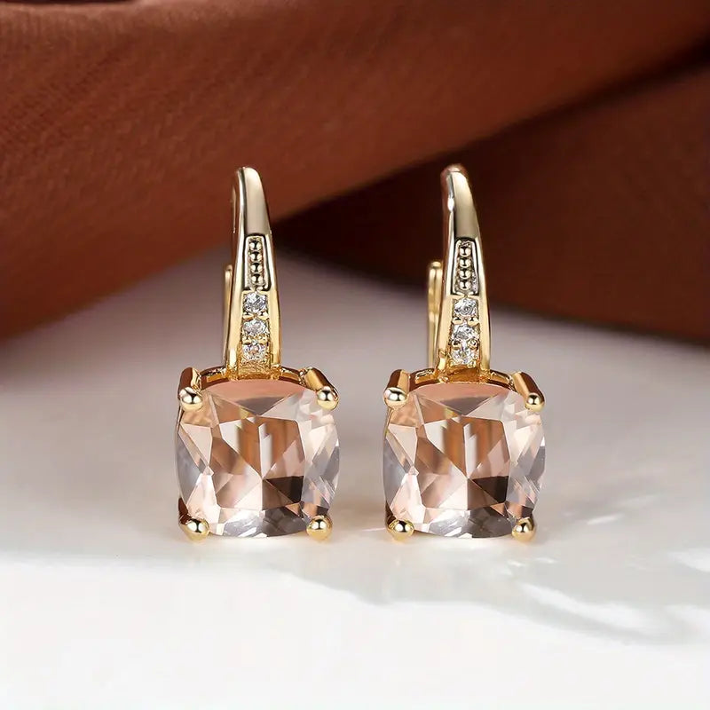 Pendientes de Aro de Piedra Zafiro Místico en Oro