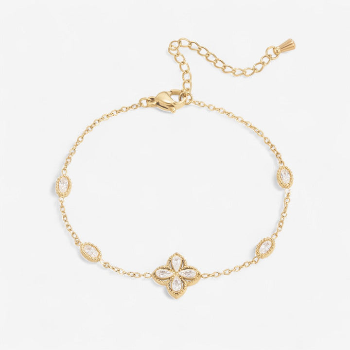 Pulsera de Cristal de Trébol de Cuatro Hojas