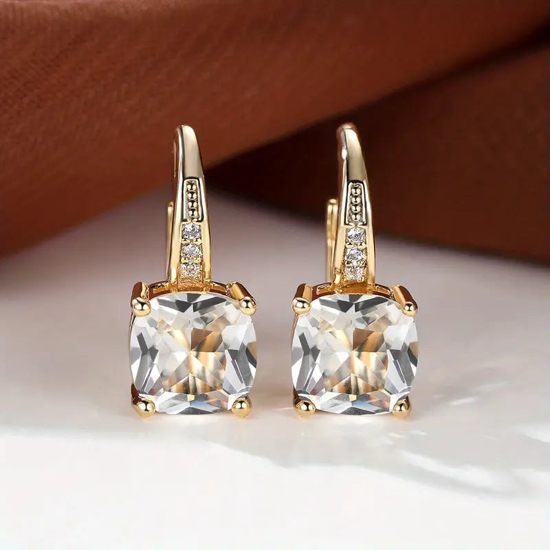 Pendientes de Aro de Piedra Zafiro Místico en Oro