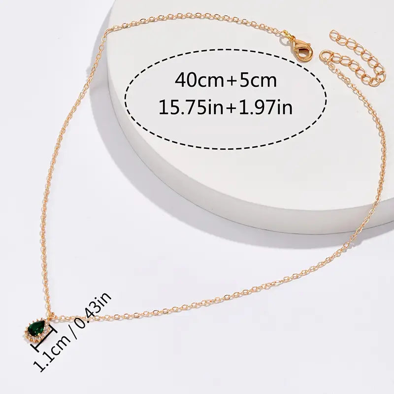 Collar de Gota de Agua Verde