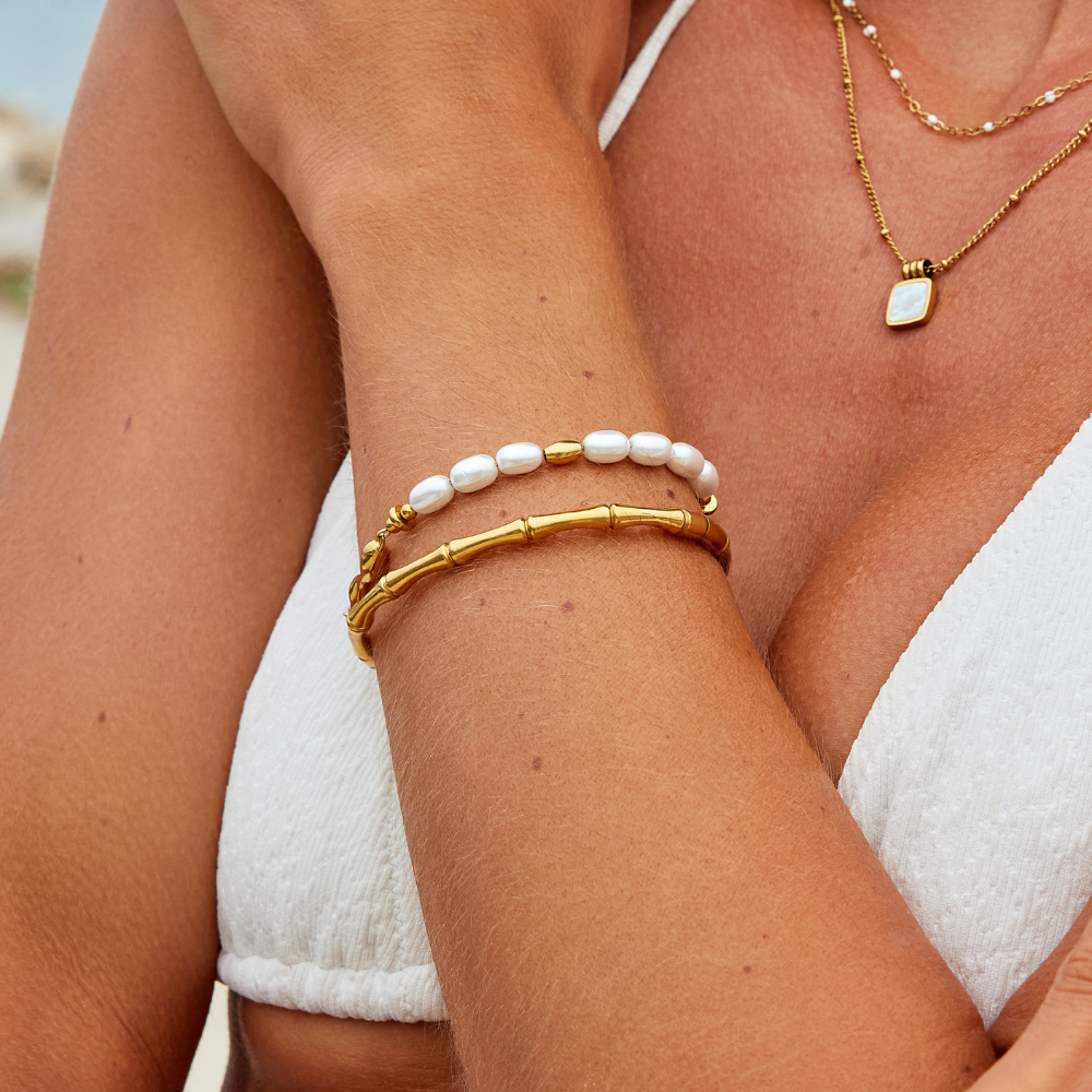 Brazalete de Bambú Dorado Ara
