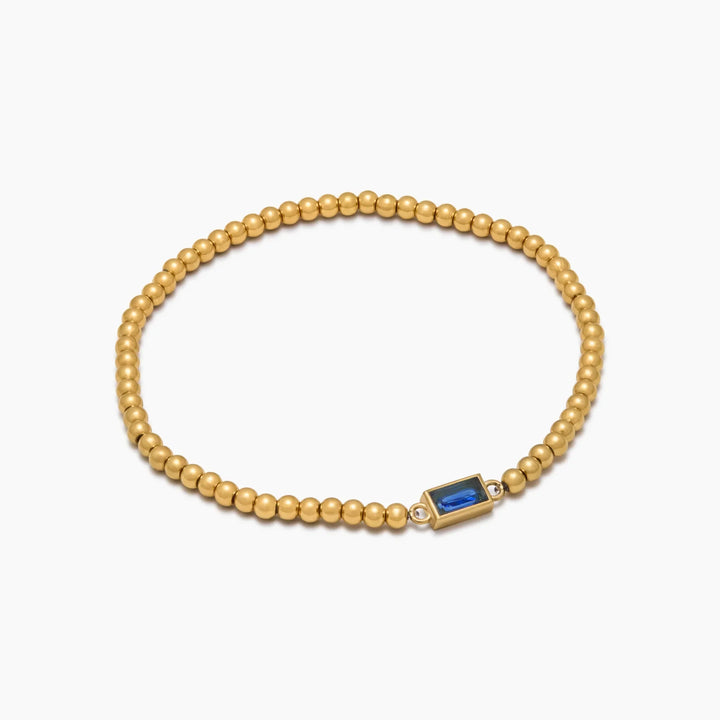 Pulsera de Piedra de Nacimiento con Perlas Doradas