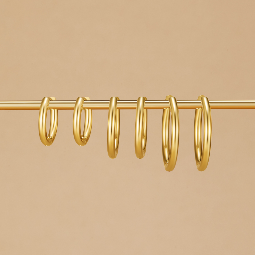 Conjunto de Pendientes de Triple Aro