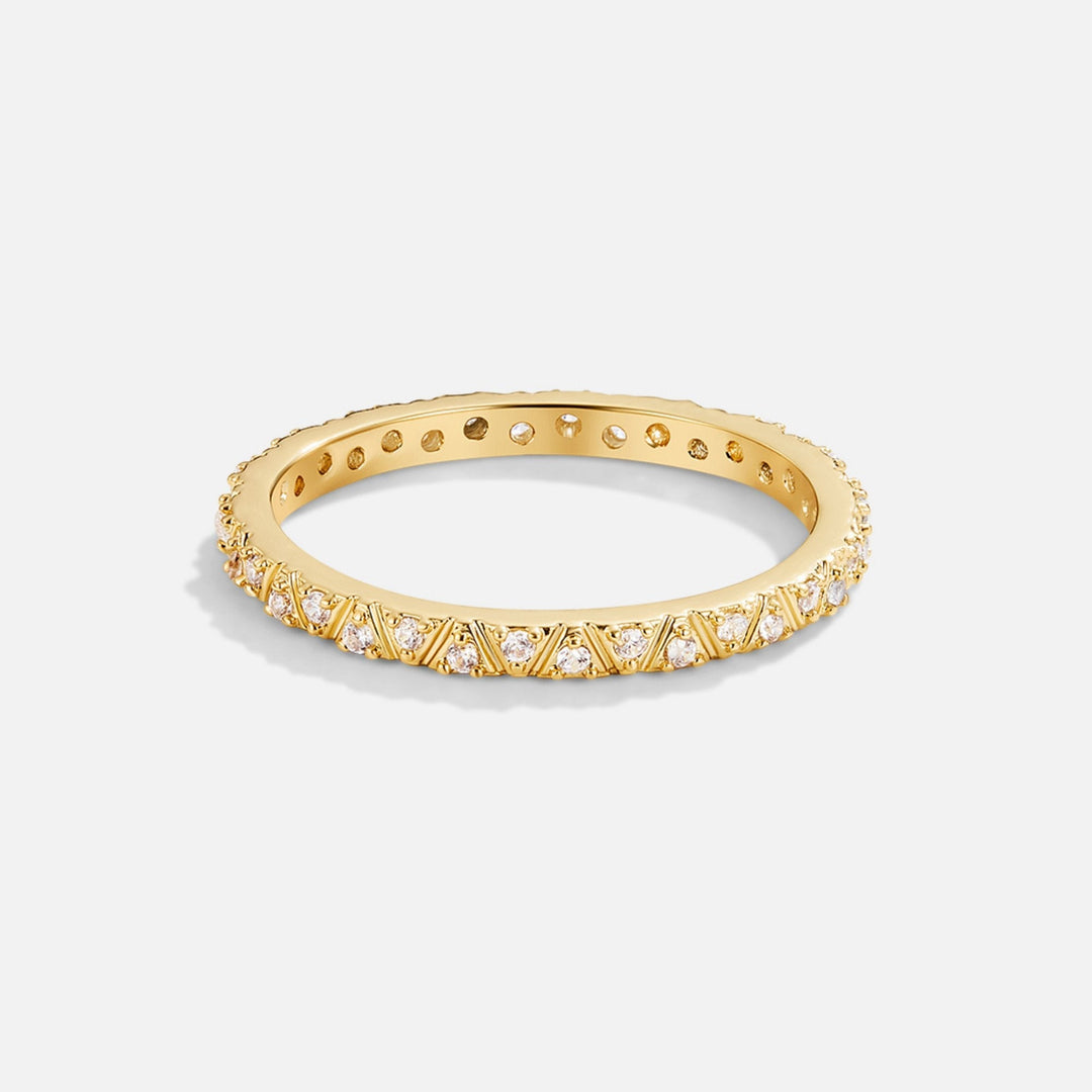 Anillo de Banda de Oro y Cristal Arquette