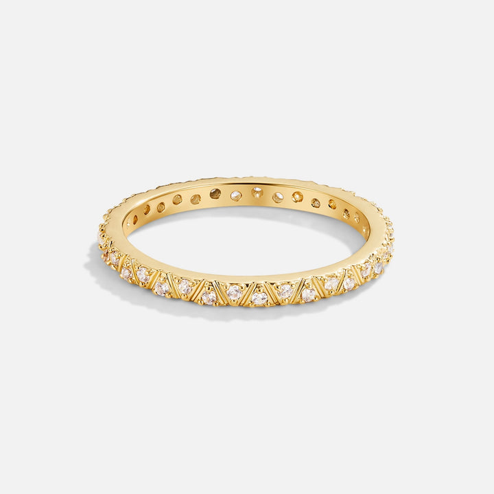 Anillo de Banda de Oro y Cristal Arquette