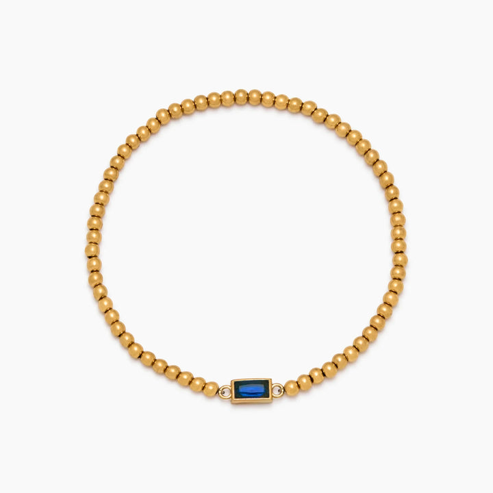 Pulsera de Piedra de Nacimiento con Perlas Doradas