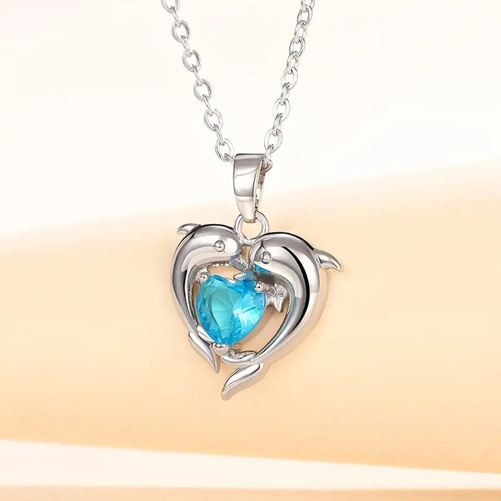 Collar Gemelos Oceanheart | Oro Blanco