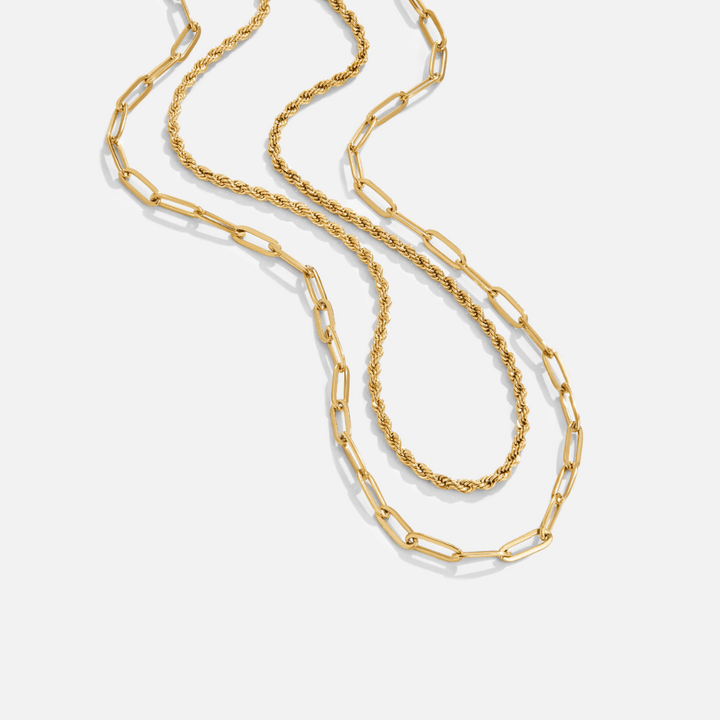 Collar de Cadena de Clip de Papel en Capas Dara