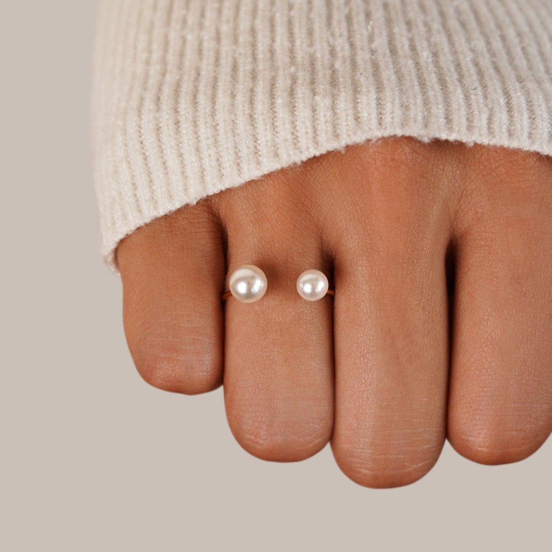 Anillo Envolvente Doble Perla Durya