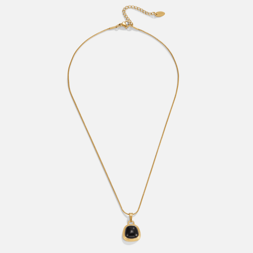 Collar con Colgante de Perla Negra Ébano