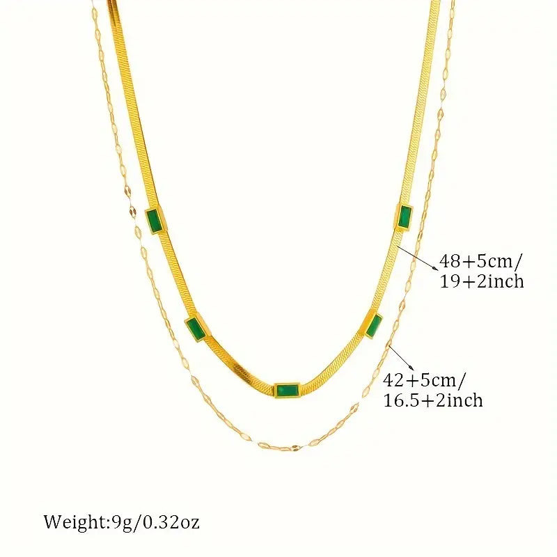 Collar Retro de Oro de Doble Capa Sorella Gem