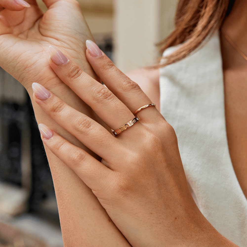 Anillo de Cristal de Oro Amor Eterno