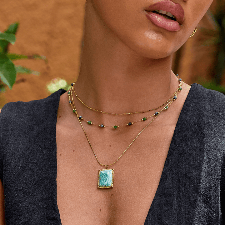 Collar con Colgante de Amazonita Verde