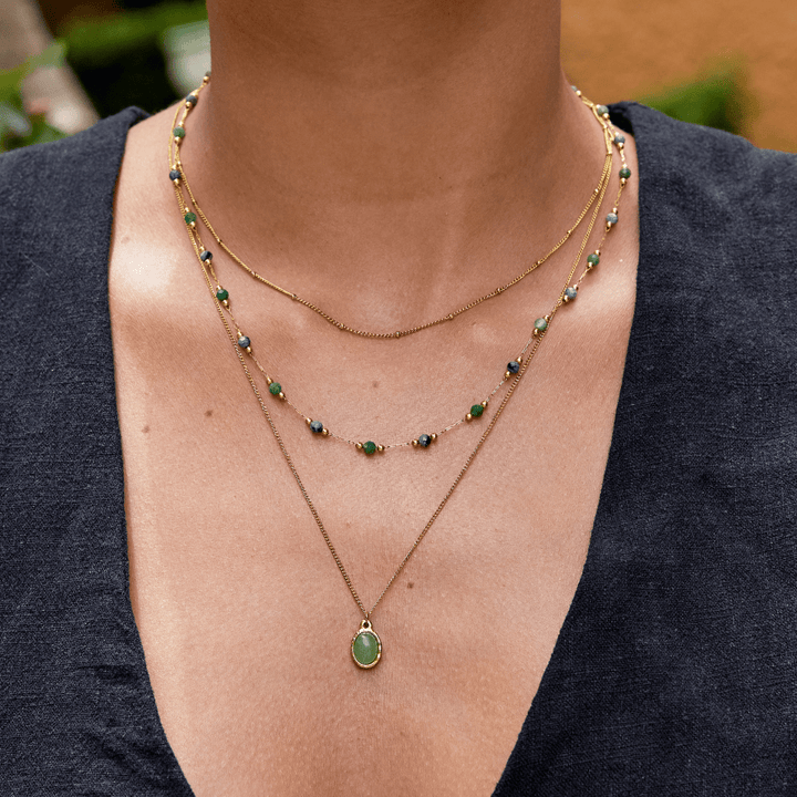 Collar de Colgante de Aventurina Verde