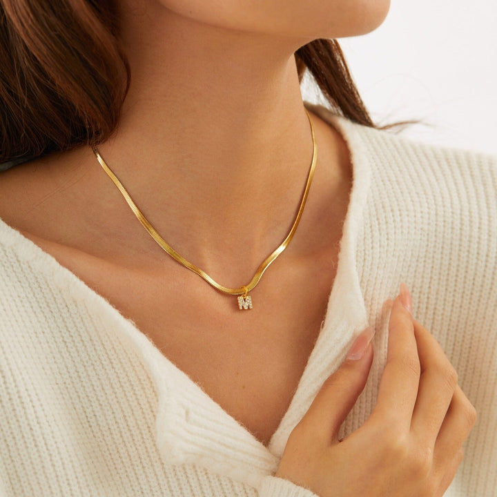 Collar Herringbone Inicial Melly