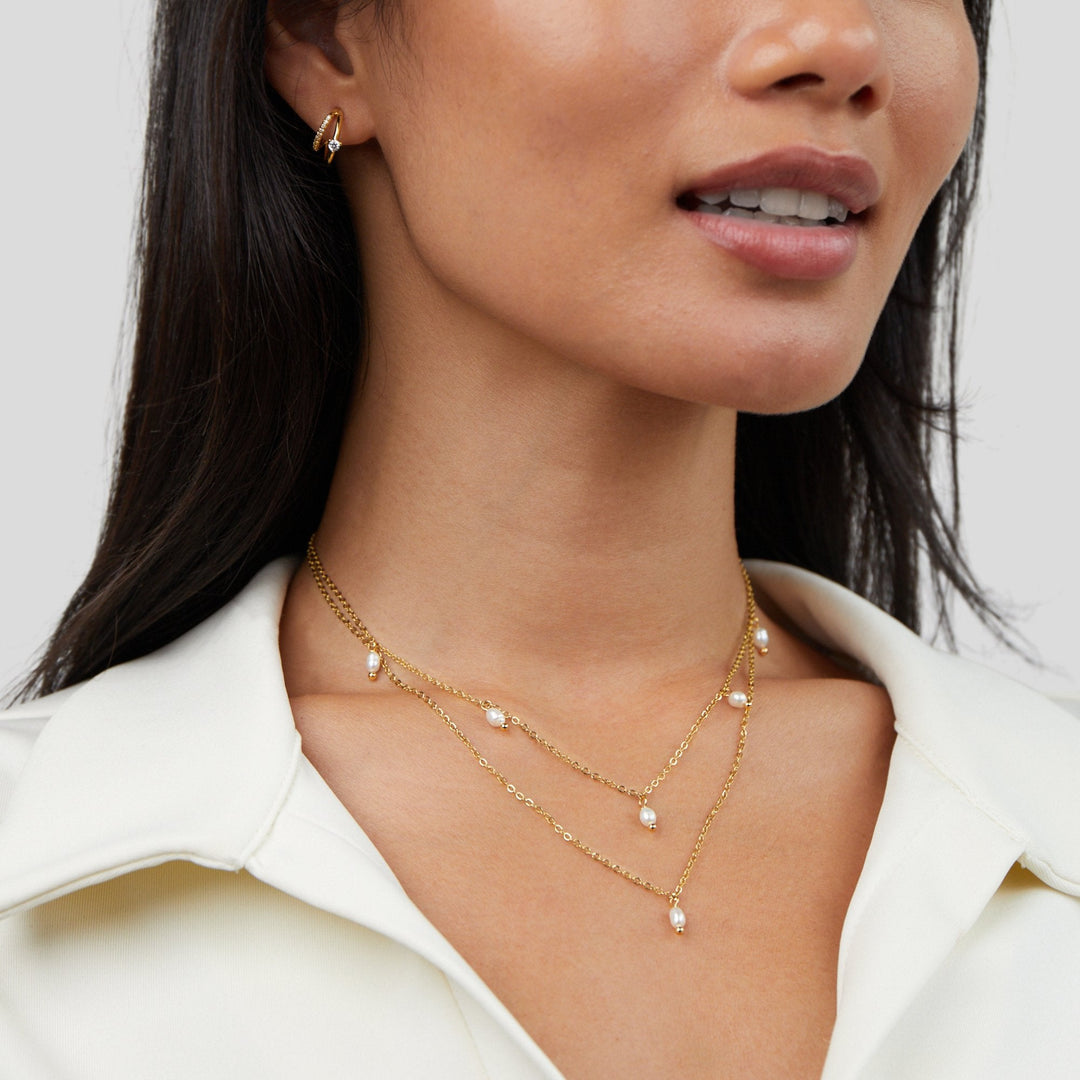 Collar Capa con Gota de Perla Kay