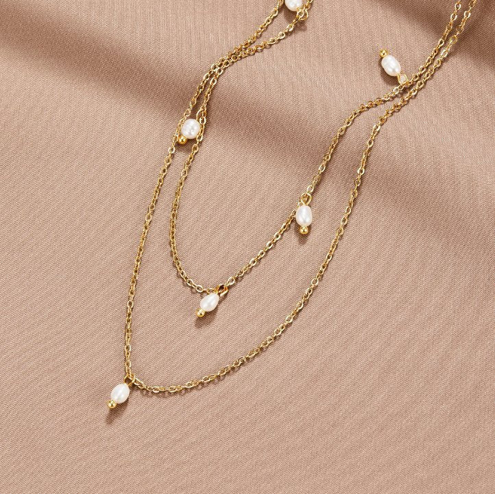 Collar Capa con Gota de Perla Kay