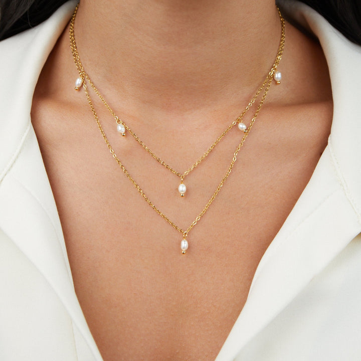 Collar Capa con Gota de Perla Kay