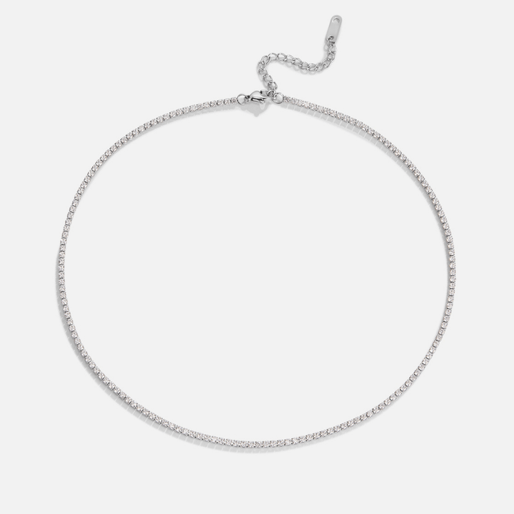 Collar de Cristal Plateado Cordelia