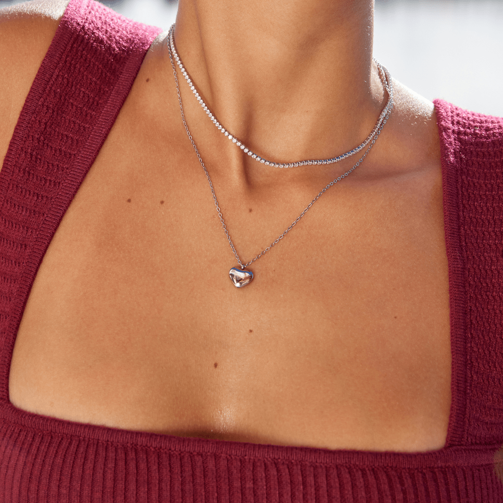 Collar de Cristal Plateado Cordelia