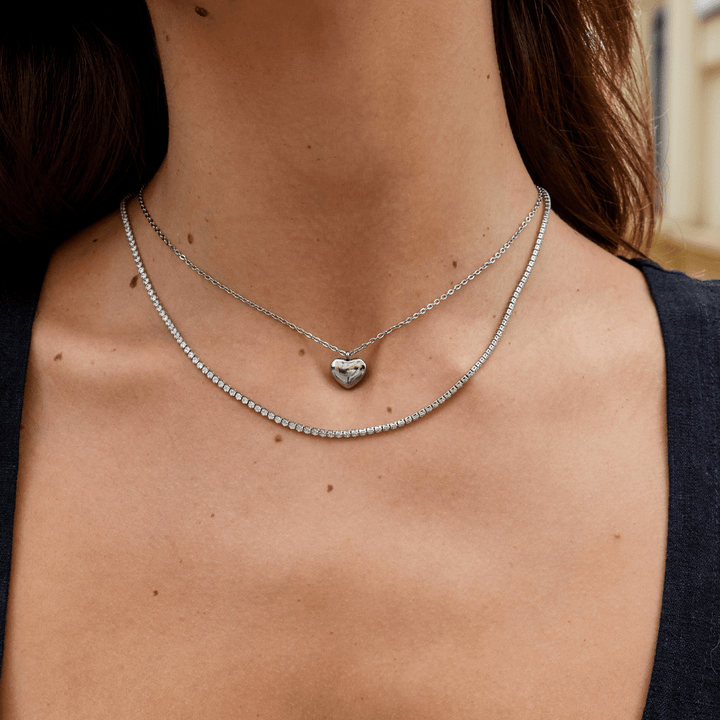 Collar de Cristal Plateado Cordelia
