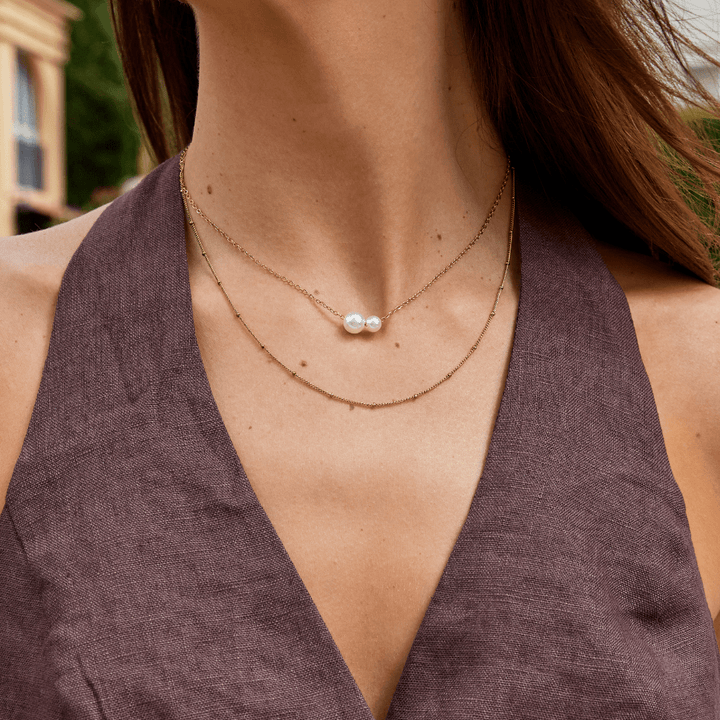 Collar con Colgante de Doble Perla Louise