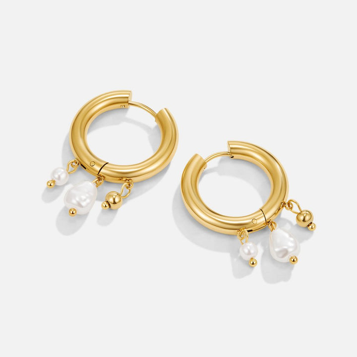 Pendientes de aro con perlas Molly