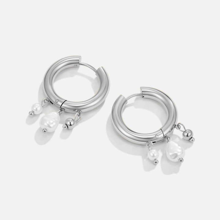 Pendientes de aro con perlas Molly