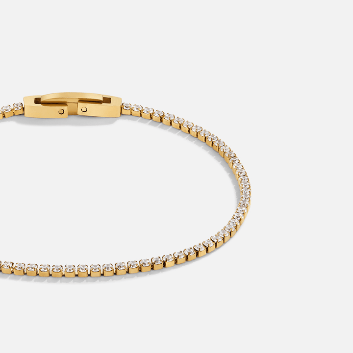 Pulsera de Cristal Blanco Niyah con Oro