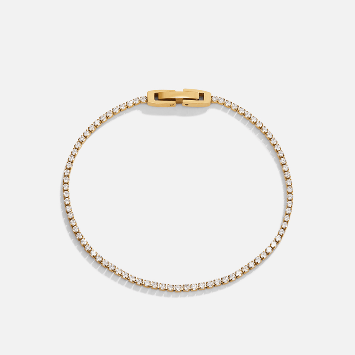 Pulsera de Cristal Blanco Niyah con Oro