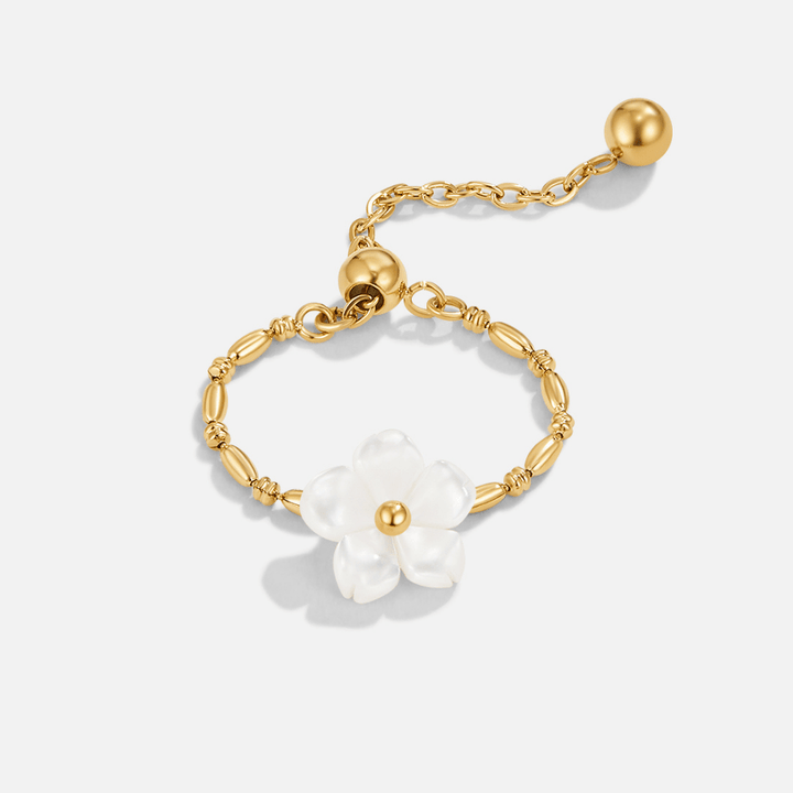 Anillo de Flor de Perla Blanca
