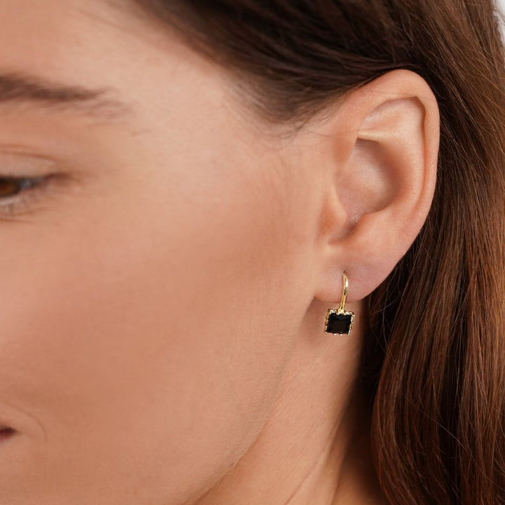 Pendientes Colgantes de Cristal Negro Piper