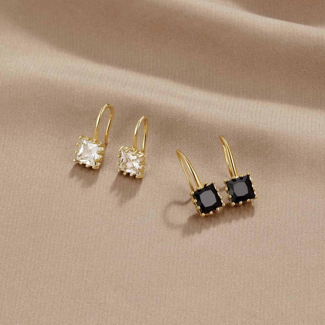 Pendientes Colgantes de Cristal Negro Piper