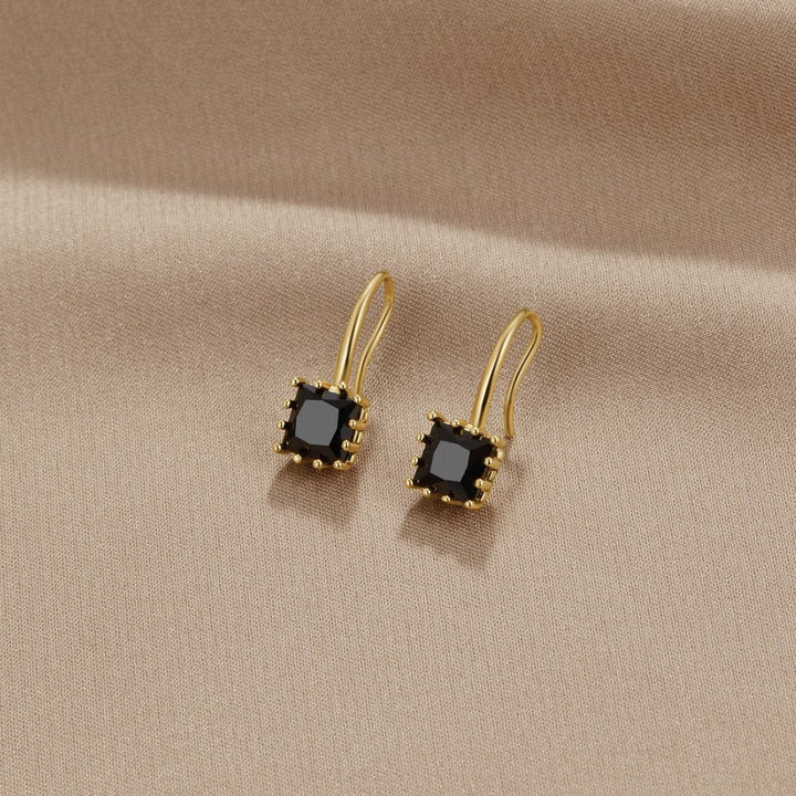 Pendientes Colgantes de Cristal Negro Piper