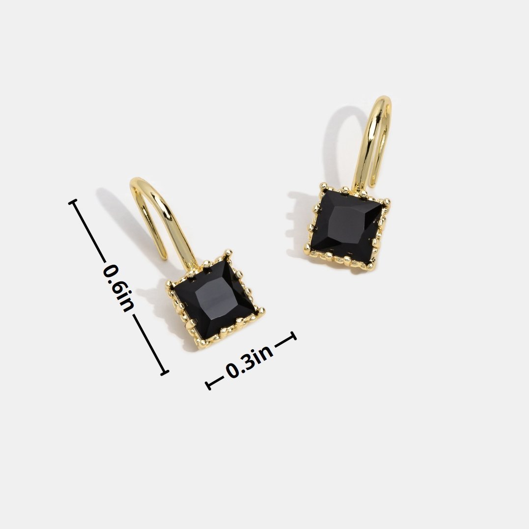 Pendientes Colgantes de Cristal Negro Piper