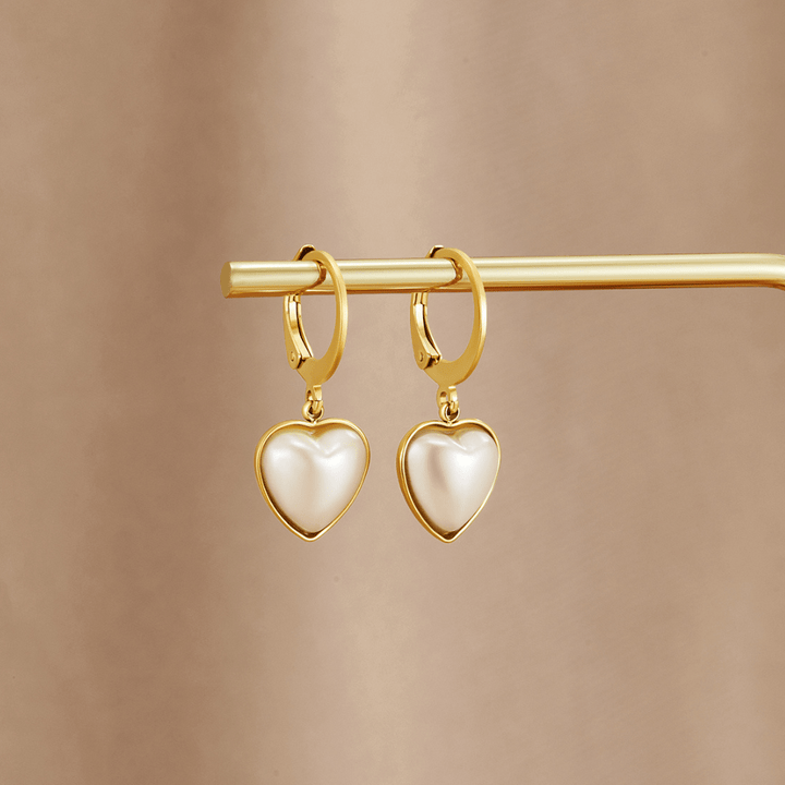 Pendientes de Aro de Perla 'Corazón Puro'