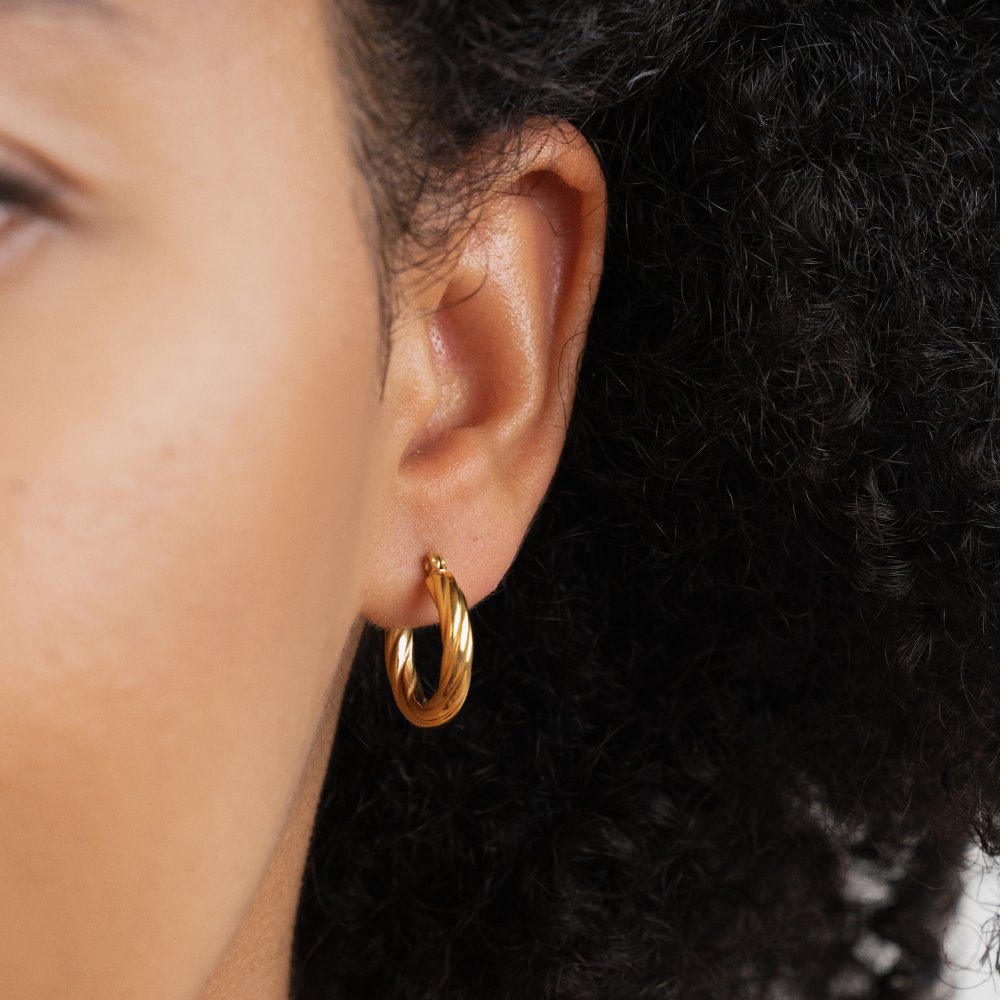 Pendientes de Aro Torcido Raya