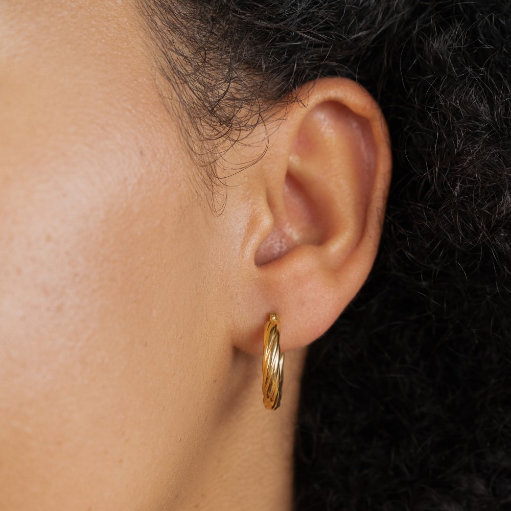 Pendientes de Aro Torcido Raya