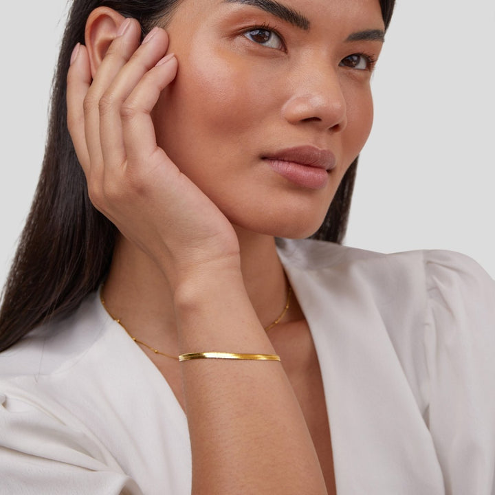 Pulsera de Cadena Sarya Snake en Oro