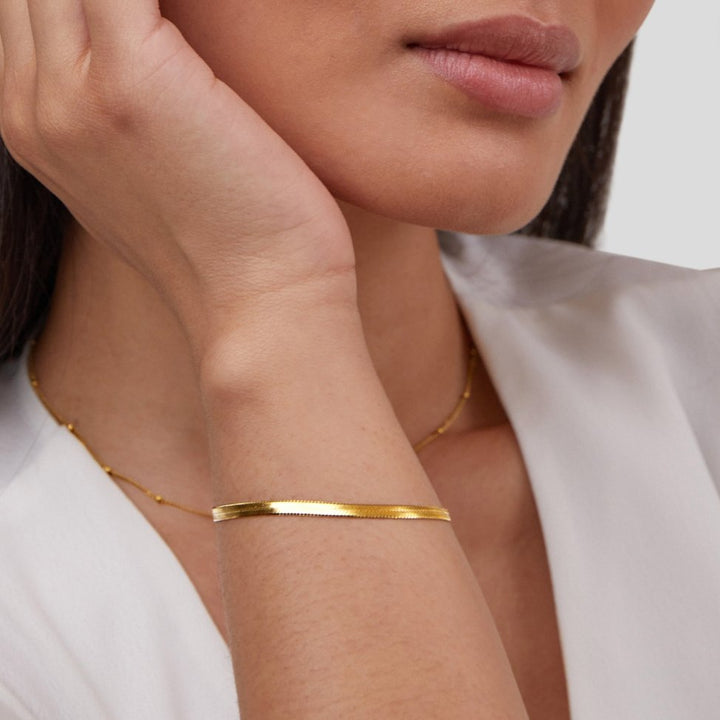 Pulsera de Cadena Sarya Snake en Oro