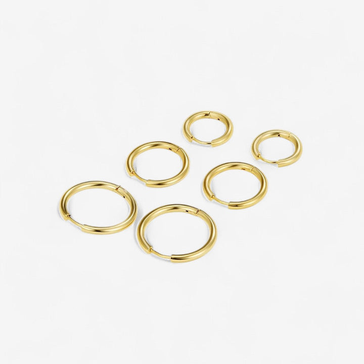 Conjunto de Pendientes de Triple Aro