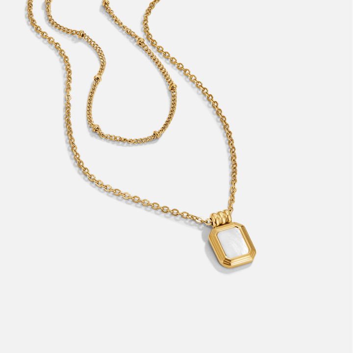 Collar Colgante Blanco en Capas Valerie