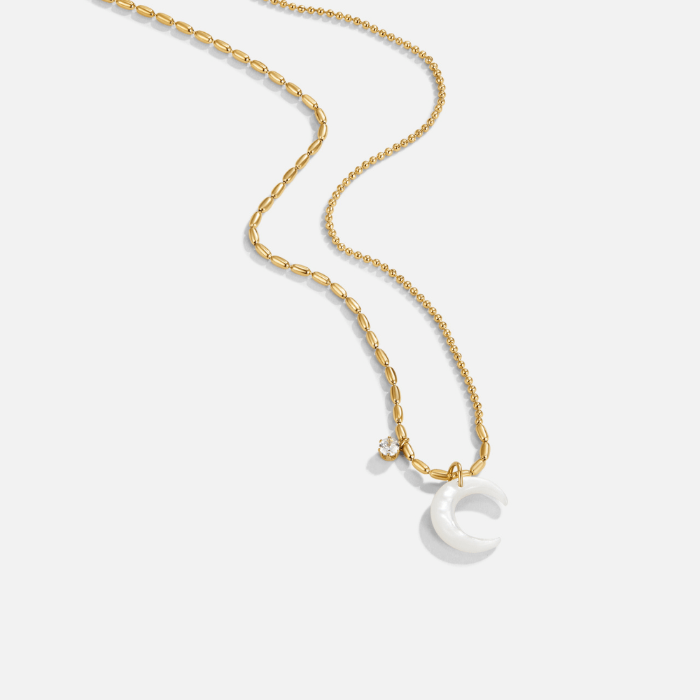 Collar de Luna Creciente Blanca